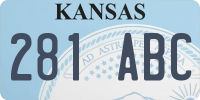 KS license plate 281ABC