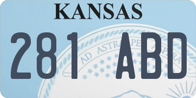 KS license plate 281ABD