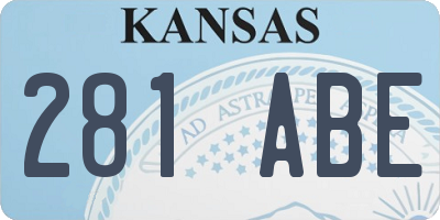 KS license plate 281ABE