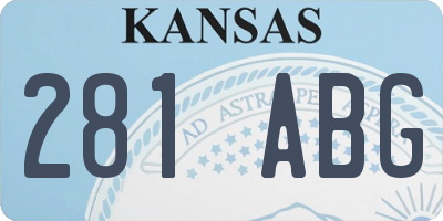 KS license plate 281ABG