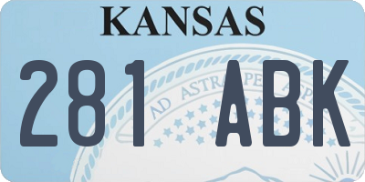 KS license plate 281ABK