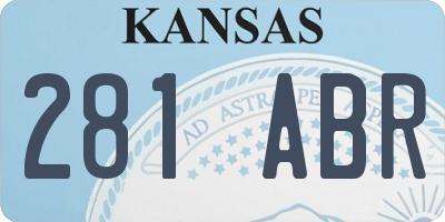KS license plate 281ABR