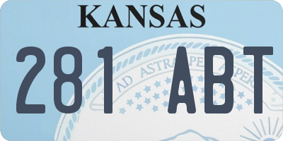 KS license plate 281ABT