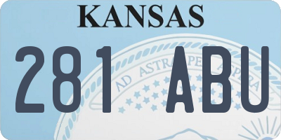 KS license plate 281ABU