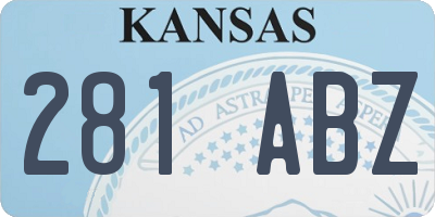 KS license plate 281ABZ