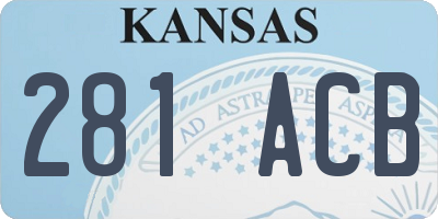 KS license plate 281ACB