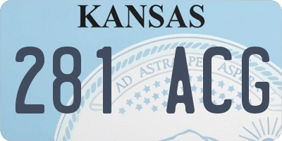 KS license plate 281ACG