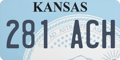 KS license plate 281ACH