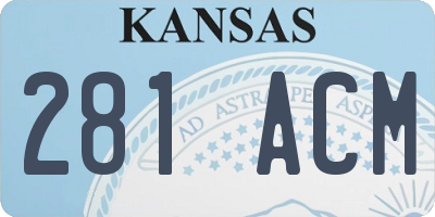 KS license plate 281ACM