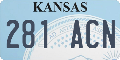 KS license plate 281ACN