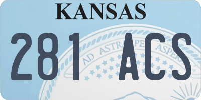 KS license plate 281ACS