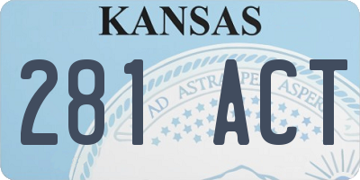 KS license plate 281ACT