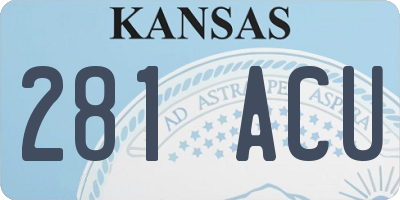 KS license plate 281ACU