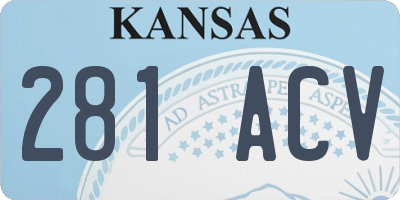 KS license plate 281ACV