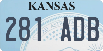 KS license plate 281ADB