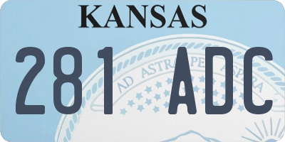 KS license plate 281ADC
