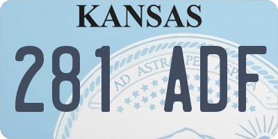 KS license plate 281ADF
