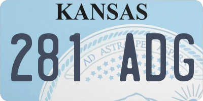 KS license plate 281ADG