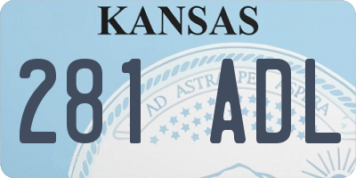 KS license plate 281ADL