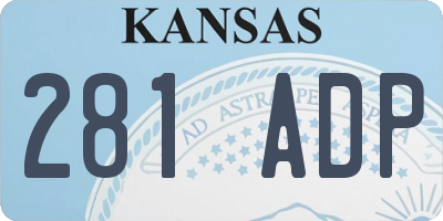 KS license plate 281ADP