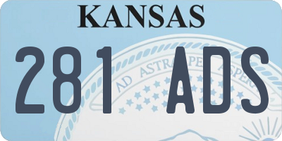 KS license plate 281ADS