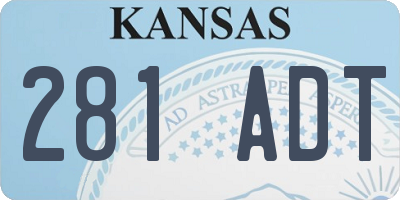 KS license plate 281ADT