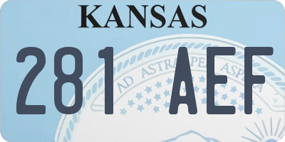 KS license plate 281AEF