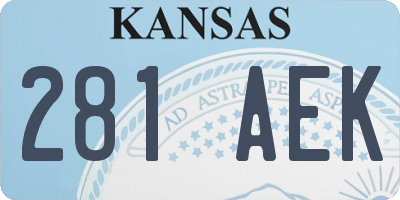 KS license plate 281AEK