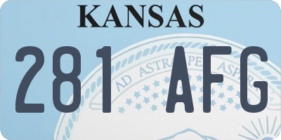KS license plate 281AFG