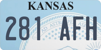 KS license plate 281AFH