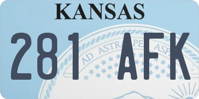 KS license plate 281AFK