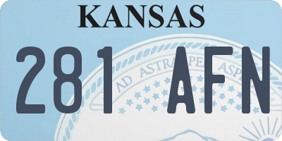 KS license plate 281AFN