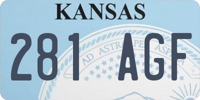 KS license plate 281AGF