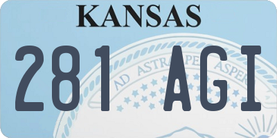 KS license plate 281AGI