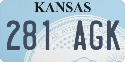 KS license plate 281AGK