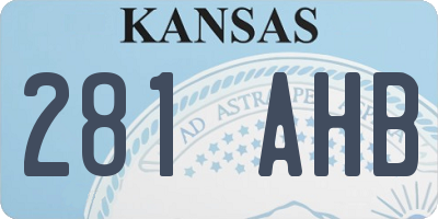 KS license plate 281AHB