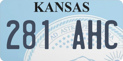 KS license plate 281AHC