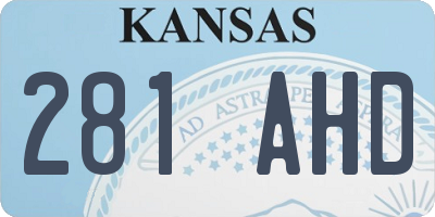 KS license plate 281AHD