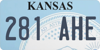 KS license plate 281AHE