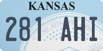 KS license plate 281AHI