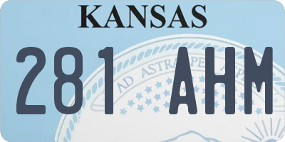 KS license plate 281AHM
