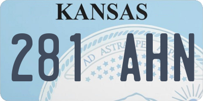 KS license plate 281AHN