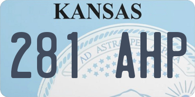 KS license plate 281AHP