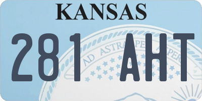 KS license plate 281AHT