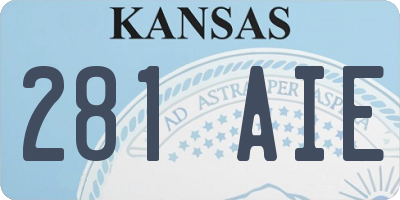 KS license plate 281AIE
