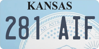 KS license plate 281AIF