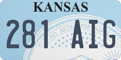 KS license plate 281AIG