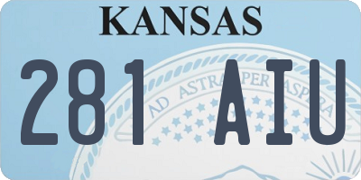 KS license plate 281AIU