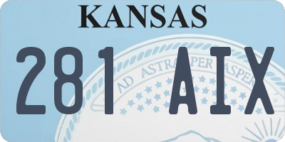 KS license plate 281AIX