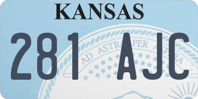 KS license plate 281AJC